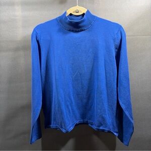 Pendleton Ladies Pullover Top Mock Turtle, Blue Size XL / Read Desc
